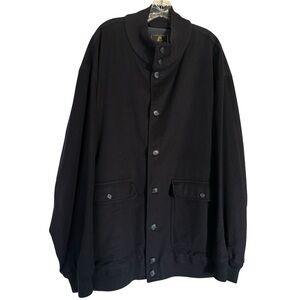 Vintage Carroll & Co Black Wool Bomber Driving Jacket RARE Sz 62 4X - 5X